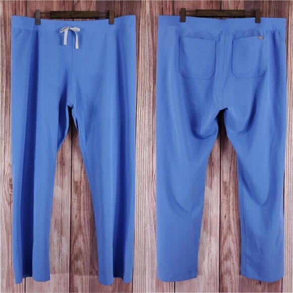 *FLAWS* NWT Figs Womens 2XL XXL Tall Livingston Scrub Pants Blue T21003T PO 1238 - Picture 1 of 12
